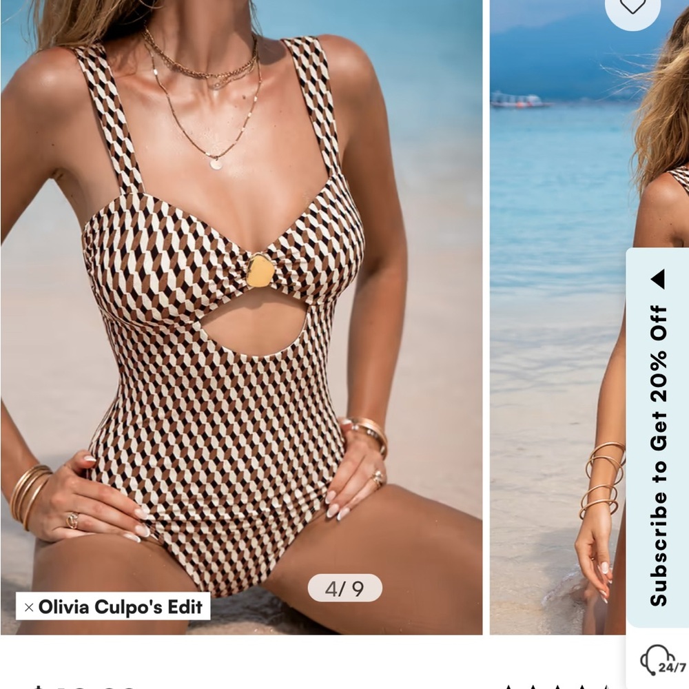 Cupshe Geometric One-Piece Swimsuit - Per Sempre